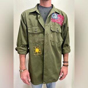 Vintage Embroidered Army Military Jacket 
Large